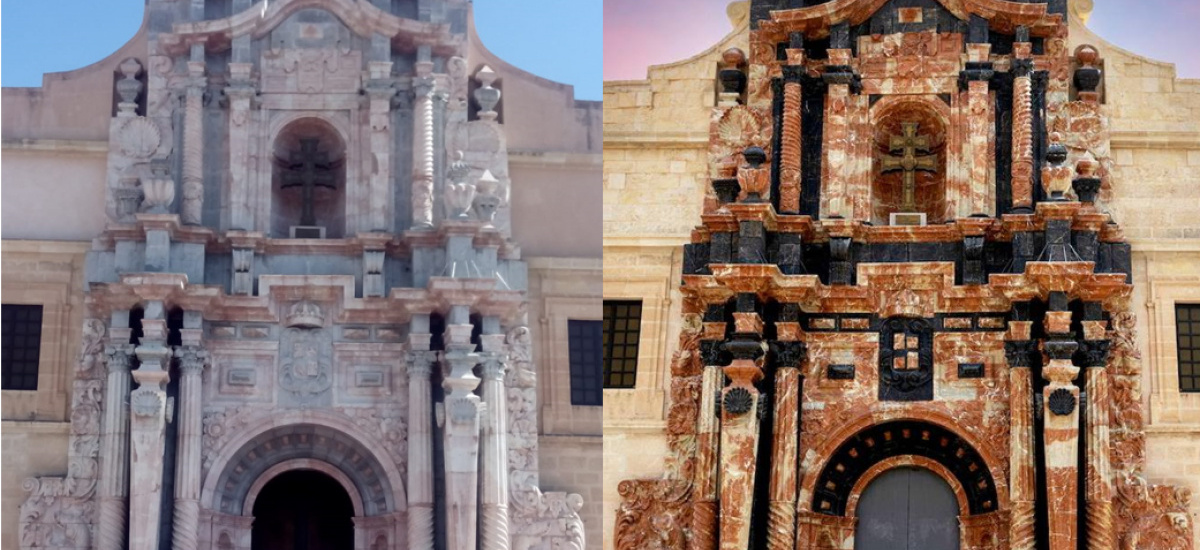 Imagen Premio al TFM en Patrimonio Arquitectónico que documenta la restauración de la portada de la basílica de Caravaca